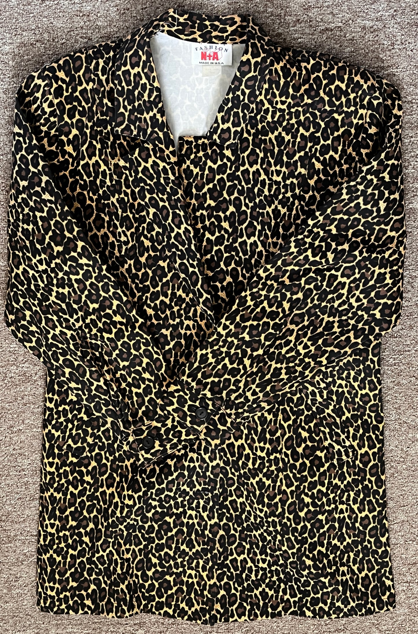 Vintage Fashion N +A Leopard Two Piece Suit Size Medium 1980s