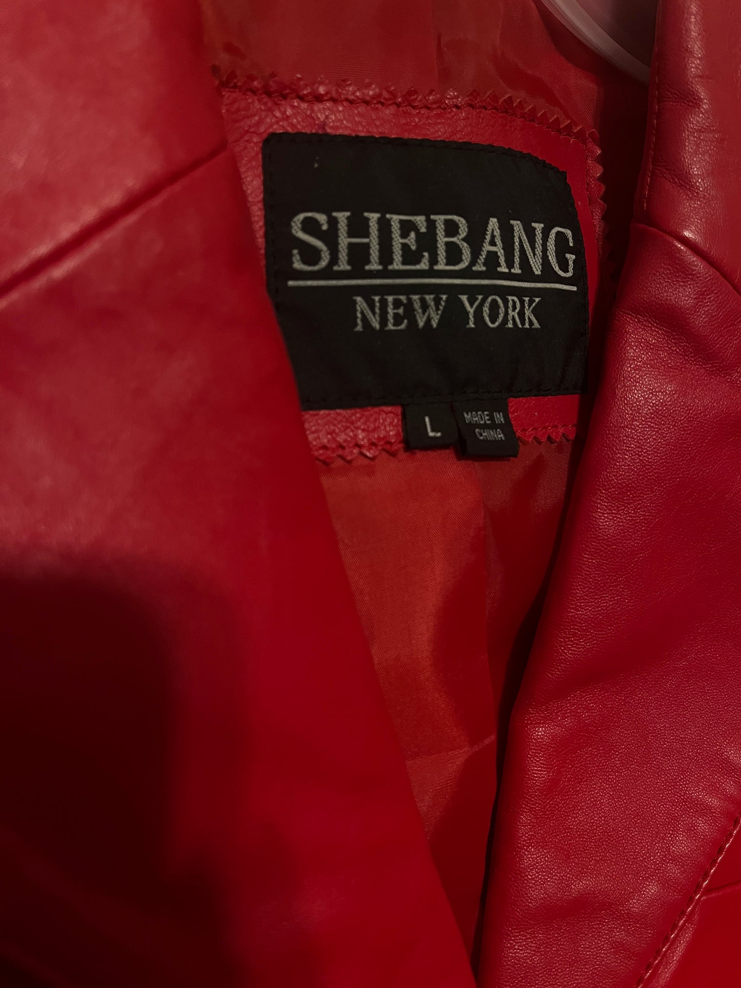 Vintage Shebang New York Leather Jacket Red Leather 1980s