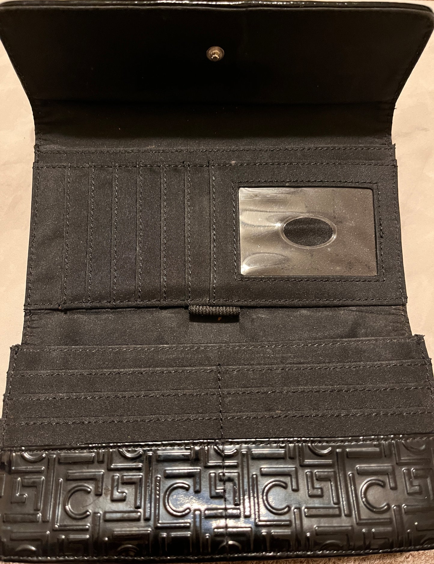 Liz Claiborne Black shiny LC logo Wallet