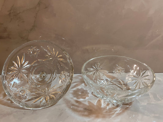 Vintage 1980s Crystal Candy Dish with Lid