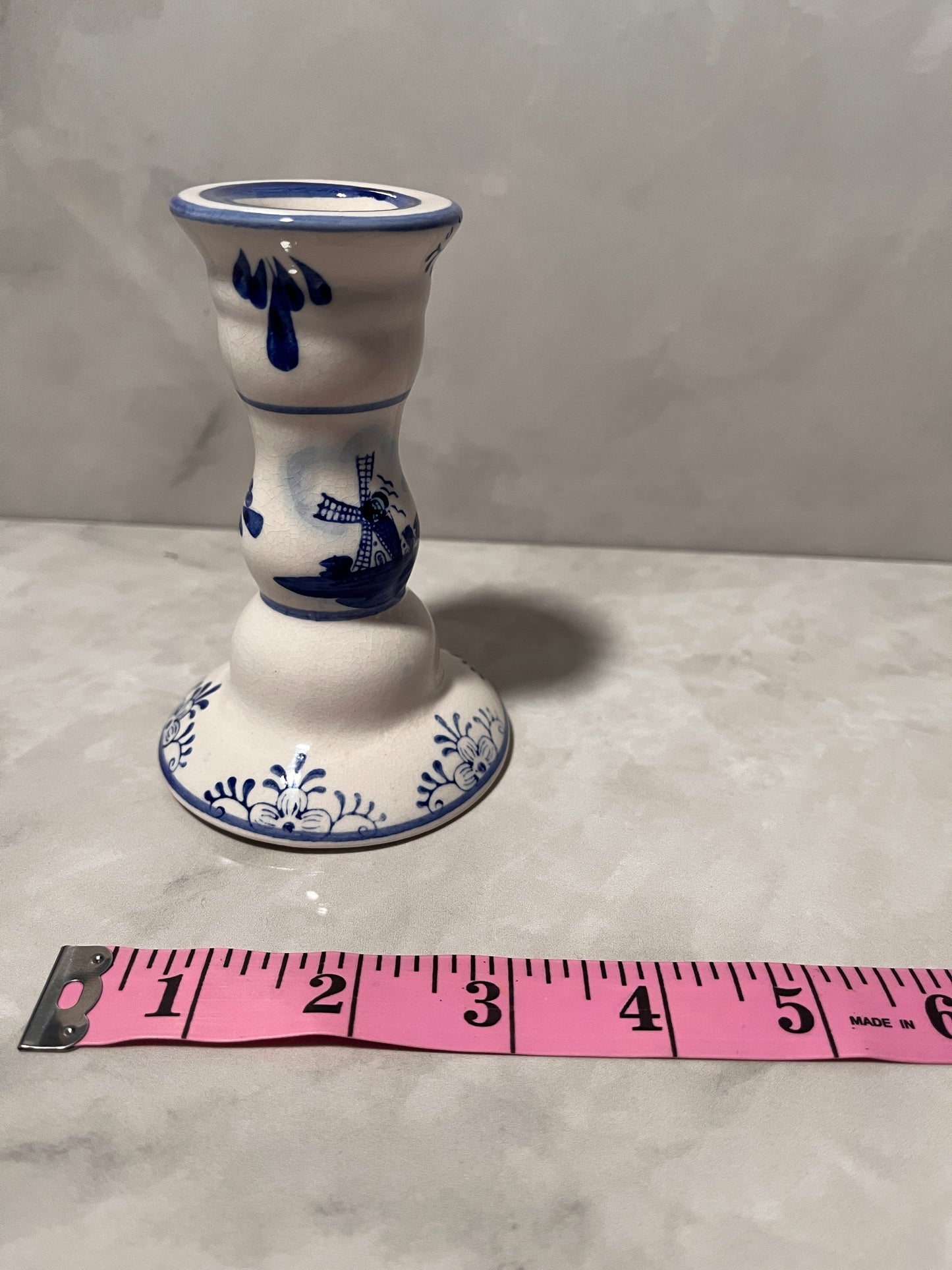 Vintage Inspired Royal Delft Candlesticks 2 Pair