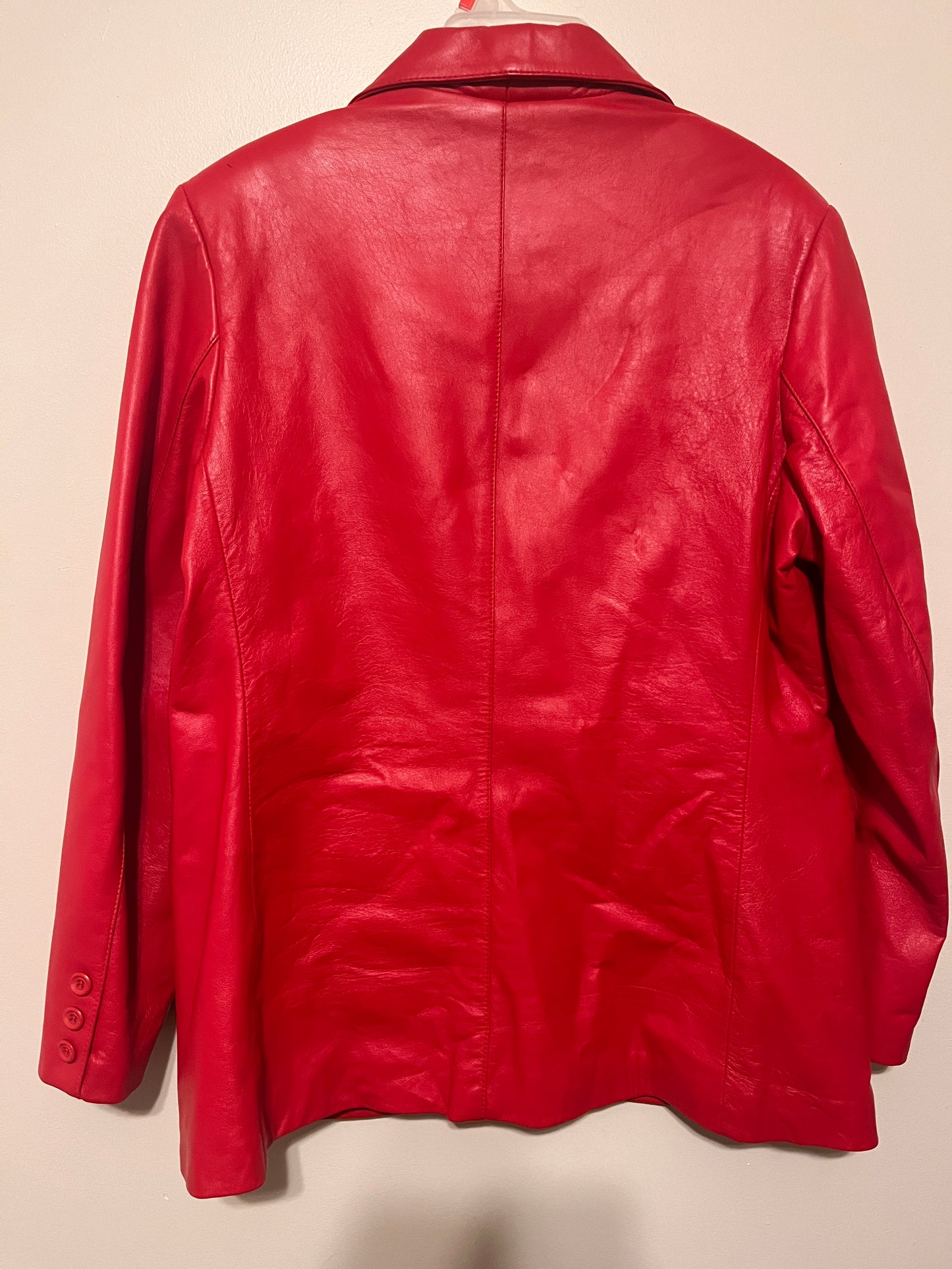 Vintage Shebang New York Leather Jacket Red Leather 1980s