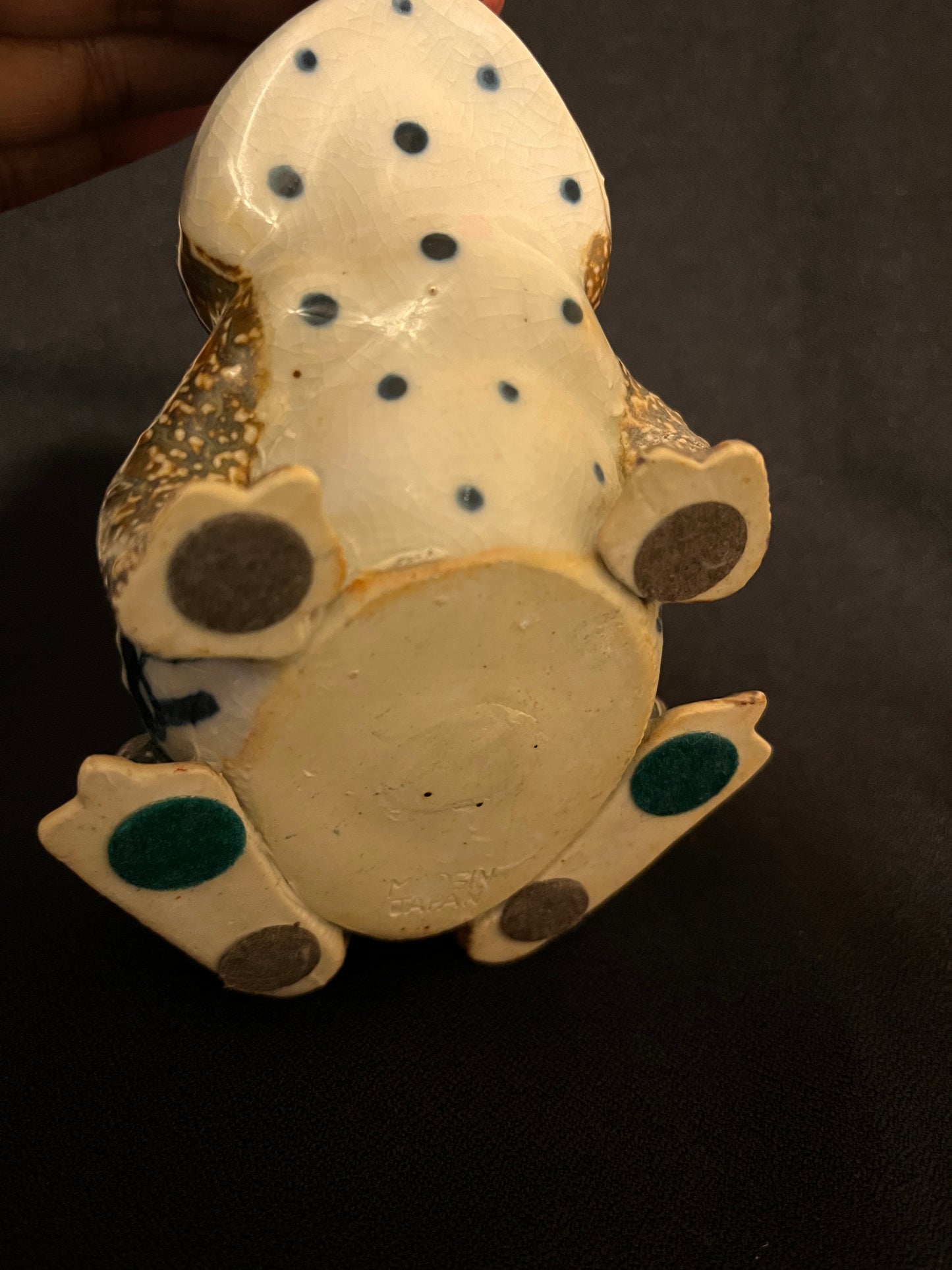 Vintage 1960s porcelain Hirado Toad | Made in Japan