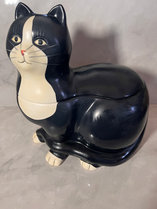 VINTAGE RARE SAKURA ONEIDA WARREN KIMBLE BLACK WHITE TUXEDO CAT COOKIE JAR