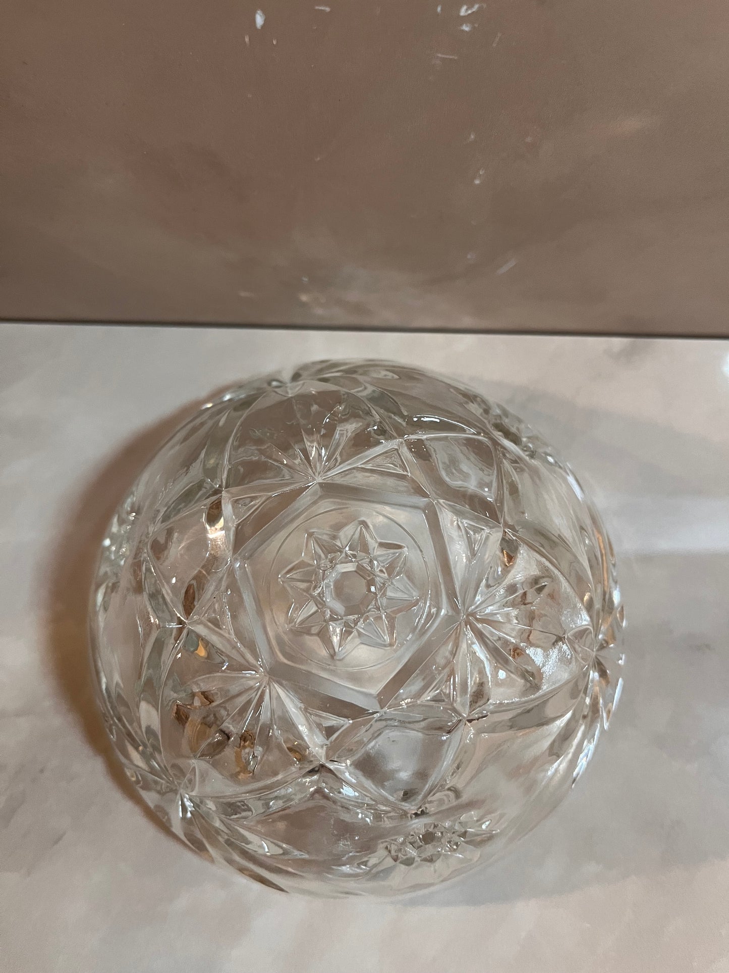 Vintage 1980s Crystal Candy Dish with Lid