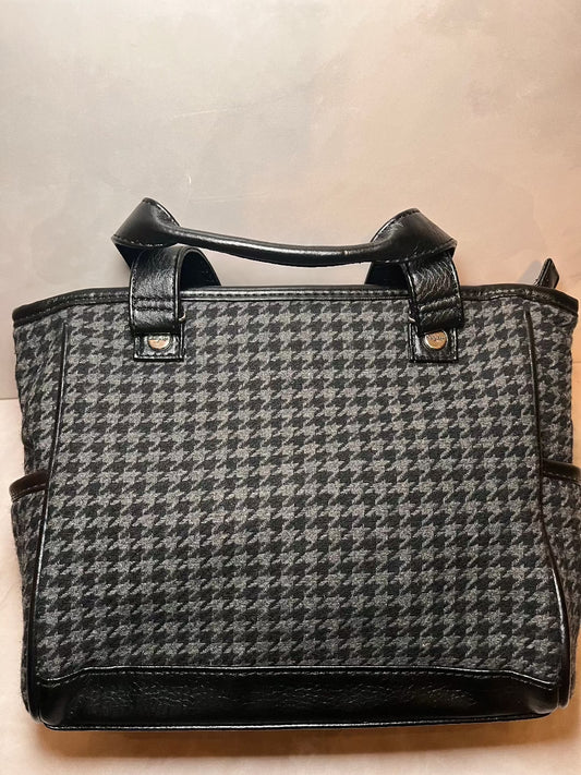 Thirty-One Mini Cindy Crossbody Handbag Black and Grey Houndstooth Handbag